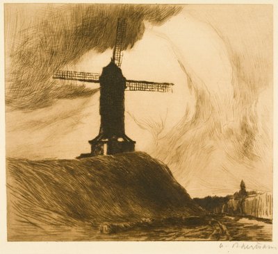 Mühle auf den Wällen I (Brügge) von Albert Baertsoen