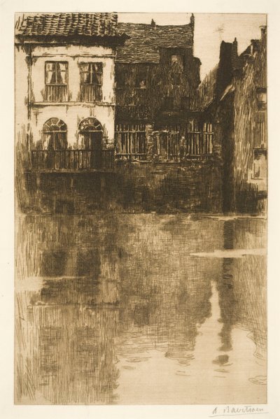 Alte Häuser am Wasser von Albert Baertsoen