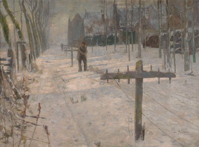 Schneemorgen in Flandern. Seilmacher auf den Wällen von Albert Baertsoen