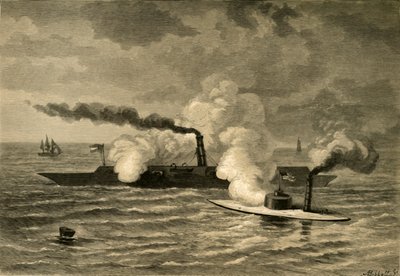 Angriff des Monitors auf die Merrimack, 1878 von Albert Bobbett