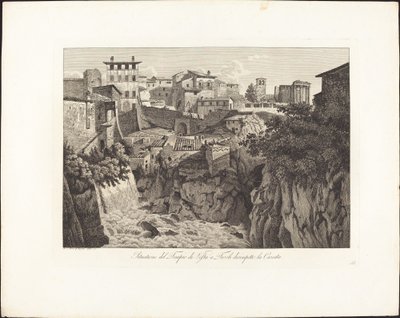 Lage des Tempels der Vesta in Tivoli, gegenüber dem Wasserfall von Albert Christoph Dies