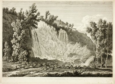 Wasserfall über Tivoli, aus Malerisch radierte Prospekte aus Italien von Albert Christoph Dies