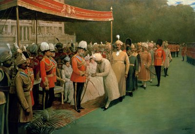 Edward VII. empfängt Maharadschas und Würdenträger vor seiner Krönung von Albert E. Harris