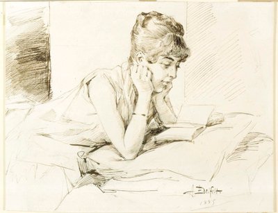Eine junge Frau liest von Albert Edelfelt
