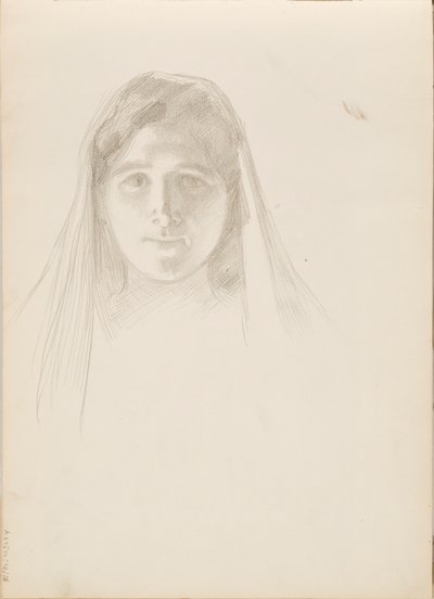 Aino Ackté als Alcestis, Skizze des Gesichts von Albert Edelfelt