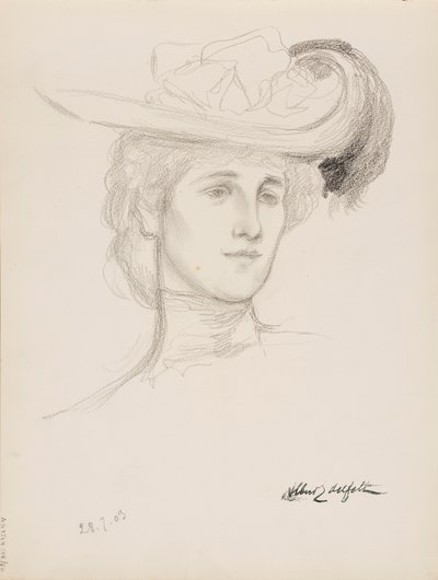 Frau mit Hut (Mme Flore Deschamps?) von Albert Edelfelt