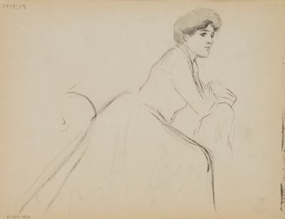 Sitzende Frau, Profil von Albert Edelfelt