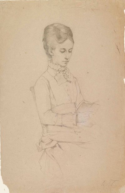 Porträt einer lesenden Frau von Albert Edelfelt