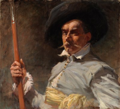 Selbstporträt im Kostüm des 17. Jahrhunderts von Albert Edelfelt