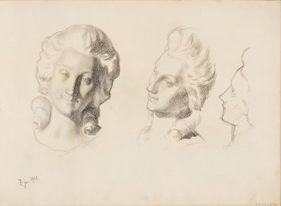 Masken, Skizze / 1700er Jahre (Rokoko), Skizze von Albert Edelfelt