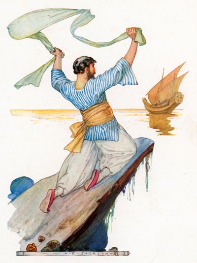 Sindbad entfaltete und winkte Historban von Albert Edward Jackson