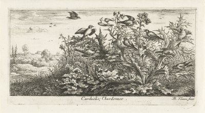Landschaft mit Distelfinken von Albert Flamen