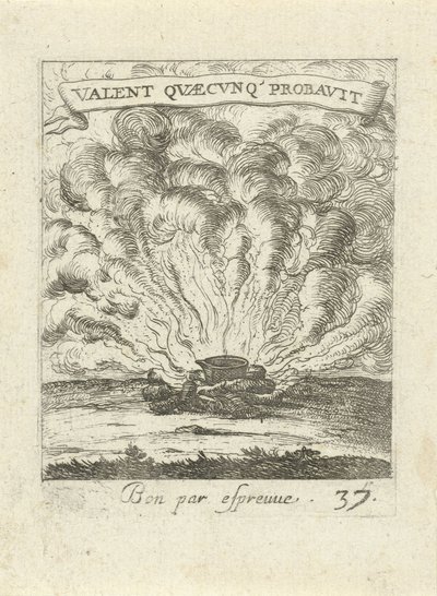 Pfanne auf einem Lagerfeuer von Albert Flamen