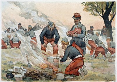 La Popote - in „Album militaire“ von Albert Guillaume (1873-1942), ca. 1900 von Albert Guillaume