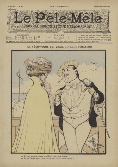 La reciproque est vraie. Illustration für Le Pele-Mele, 1900 von Albert Guillaume