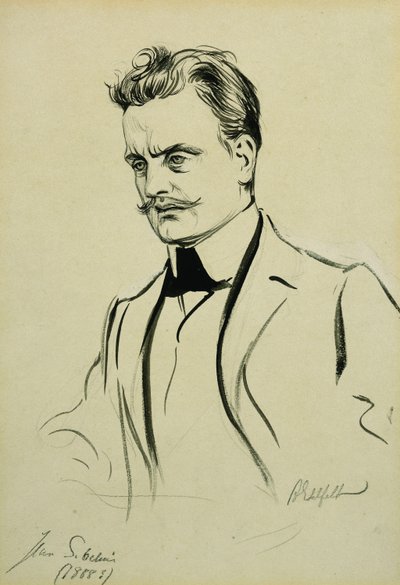 Porträt des Komponisten Jean Sibelius, kleiner Halbfigur von Albert Gustaf Aristides Edelfelt