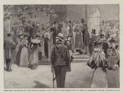 Der neue Gouverneur von New South Wales, Lady Duffs erster Empfang im Regierungshaus, Sydney, New South Wales von Albert Henry Fullwood