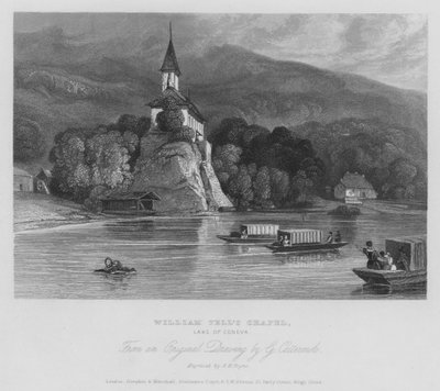 Wilhelm Tells Kapelle, Genfersee, Schweiz (Gravur) von Albert Henry Payne