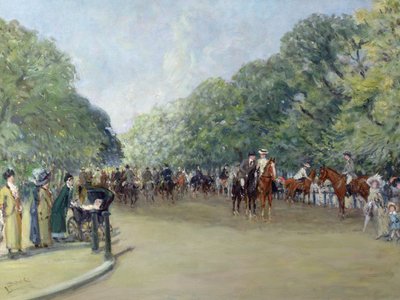 Blick auf den Hyde Park mit Figuren auf der Rotten Row von Albert Jnr. Ludovici