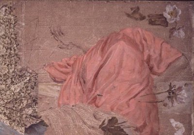 Studie einer drapierten Figur und Blumen von Albert Joseph Moore
