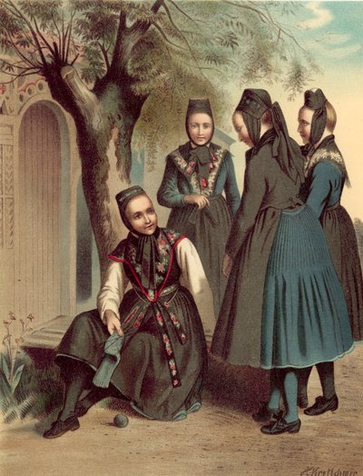 Deutsche Tracht, Großherzogtum Hessen, Hochweisel und Pohlgons von Albert Kretschmer