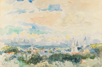 Skizze eines Dorfes von Albert Lebourg