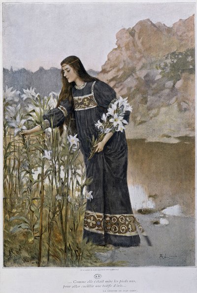 Eine Frau bläst Iris (von Lynch, frühes 20. Jahrhundert) von Albert Lynch