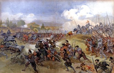 Schlacht von Cerisolles zwischen Franz I. und Karl V. von Albert Robida