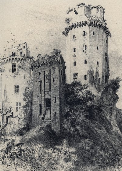 Festung von Largoet (Türme von Elven) - Altes Frankreich - Bretagne - Text, Zeichnungen und Lithographien von Albert Robida (1848-1926), undatiert, Ende des 19. Jahrhunderts von Albert Robida