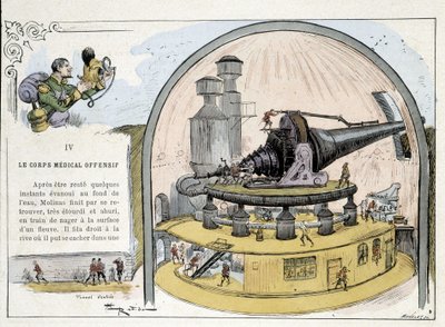 Futuristischer Kanon - in „Der Krieg im zwanzigsten Jahrhundert“ von Robida von Albert Robida