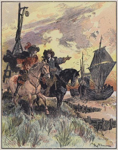 Illustration für Le Capitaine Bellormeau von und illustriert von A Robida von Albert Robida