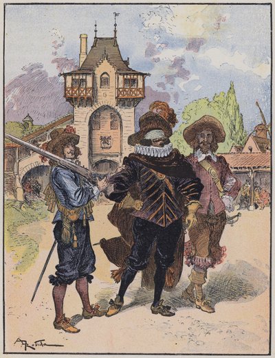 Illustration für Le Capitaine Bellormeau von und illustriert von A. Robida (Farblithografie) von Albert Robida