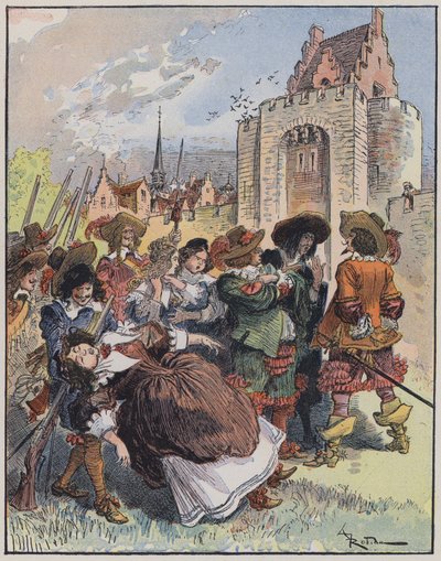 Illustration für Le Capitaine Bellormeau von und illustriert von A. Robida (Farblithographie) von Albert Robida