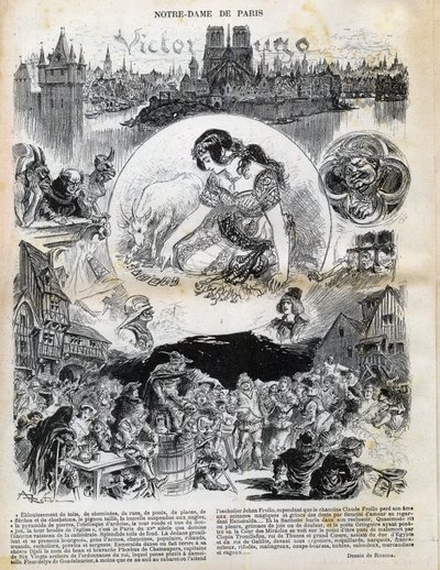 Notre Dame de Paris von Victor Hugo (1802-1885) Zeichnung von Albert Robida (1848-1926) in „Le rire“ von 1902 von Albert Robida