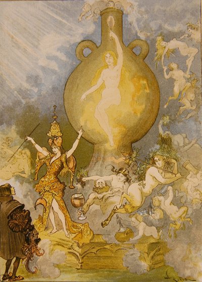 Pantagruel besucht das Orakel der Heiligen Flasche von Albert Robida