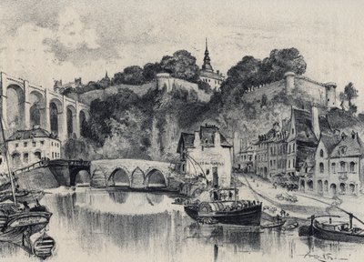 Die Stadt Dinan - Alte Frankreich - Bretagne - Text, Zeichnungen und Lithographien von Albert Robida (1848-1926) undatiert Ende des 19. Jahrhunderts von Albert Robida