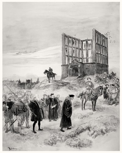 Der Superintendent Jacques de Semblancay (ca. 1445-1527) zum Tode verurteilt, auf dem Weg zum Montfaucon-Galgen, 1909 von Albert Robida
