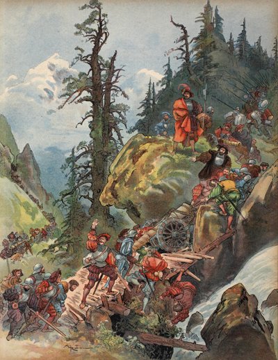 Die Überquerung der Alpen, Illustration aus 