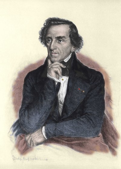 Porträt von Giacomo Meyerbeer (1791-1864), deutscher Komponist. Zeichnung von Albert Rosenthal von Albert Rosenthal