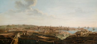 Eines von sieben Ansichten von Valletta, Malta und Umgebung, ca. 1753 von Alberto Pullicino