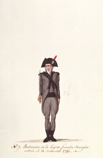 Ein Pontonier der französischen Fremdenlegion, aus Coppetiers, 23. November 1792 von Albertus Gregorius