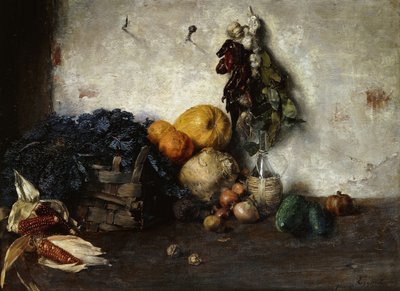 Stillleben mit Gemüse an einer Wand von Albin Egger Lienz