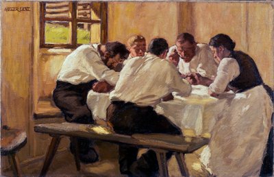 Mittagessen (Die Suppe, Version II) von Albin Egger Lienz