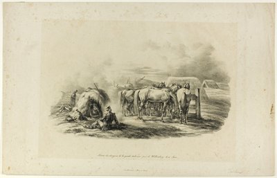 Biwak der Drachen der Italienischen Garde bei Wittenberg am Zehnten Juni von Albrecht Adam