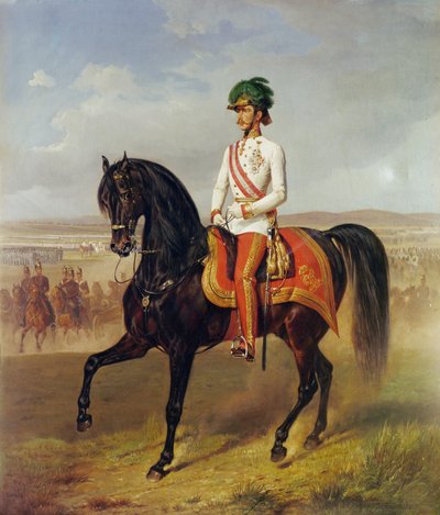 Kaiser Franz Joseph I zu Pferd von Albrecht Adam