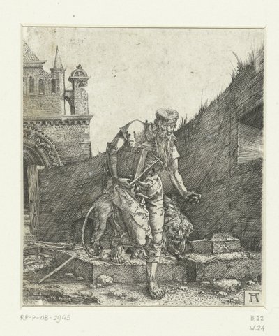 Heiliger Hieronymus auf dem Innenhof einer Kirche von Albrecht Altdorfer