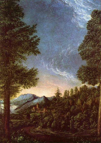 Landschaft der Donau bei Regensburg von Albrecht Altdorfer