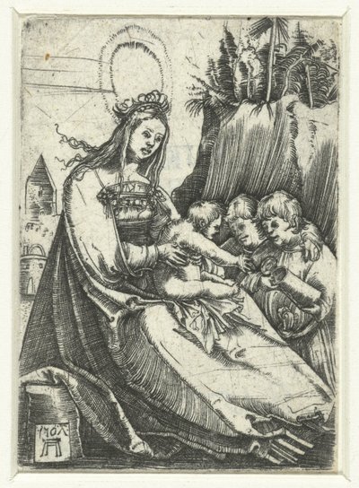 Maria mit dem Christuskind und zwei Jungen von Albrecht Altdorfer