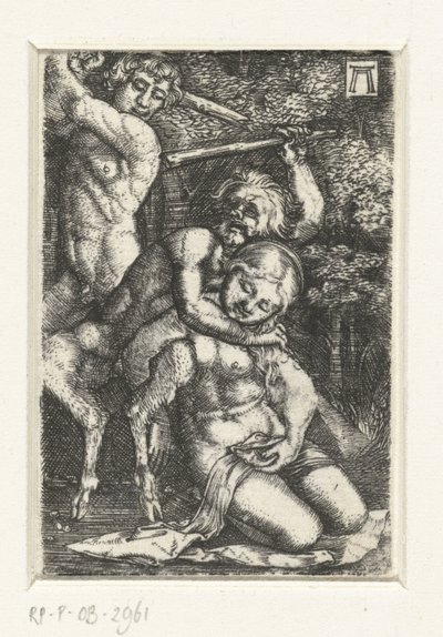 Satyr und ein Mann kämpfen um eine Frau von Albrecht Altdorfer