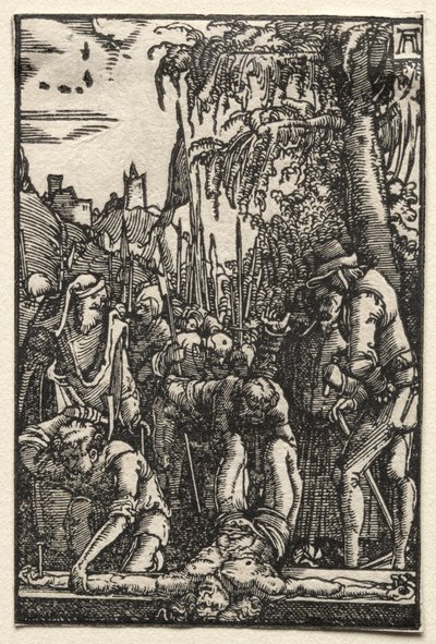 Der Fall und die Erlösung des Menschen: Christus ans Kreuz genagelt von Albrecht Altdorfer